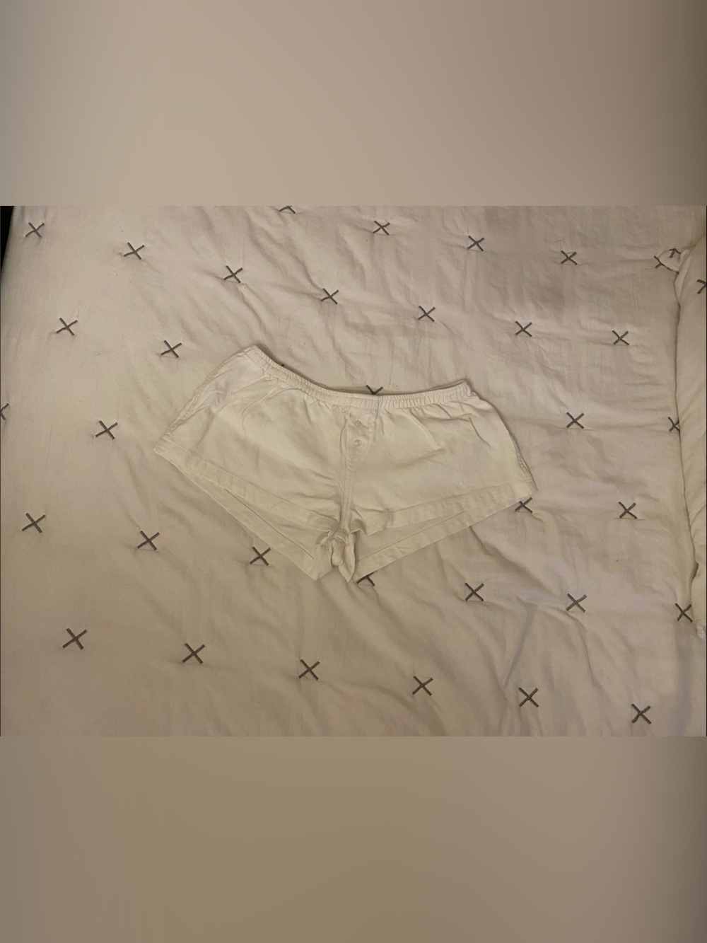Brandy Melville White Cotton Sleep Shorts